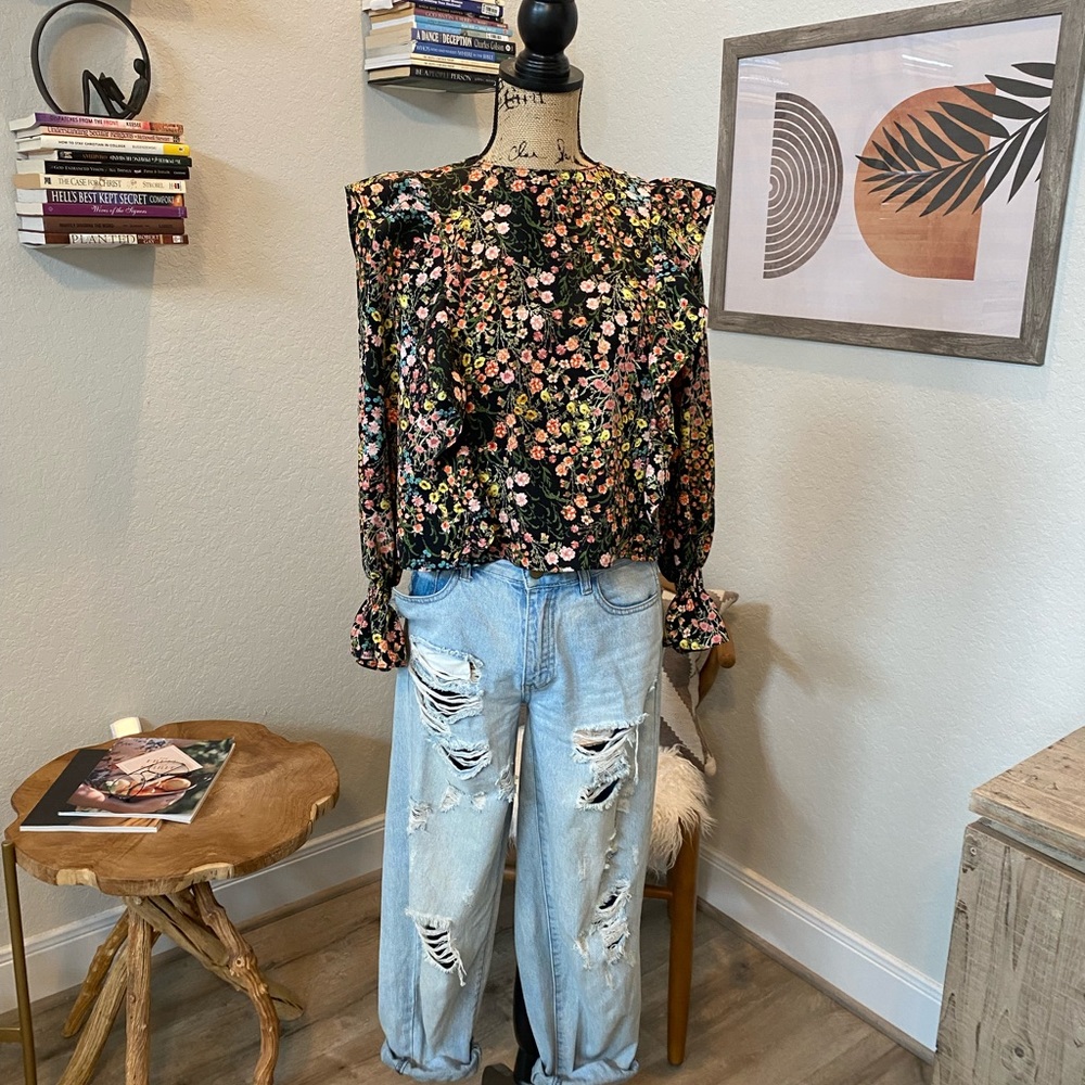 Zara floral blouse